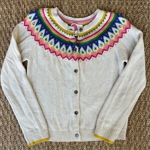 Mini Boden fair isle cardigan, size 8-9